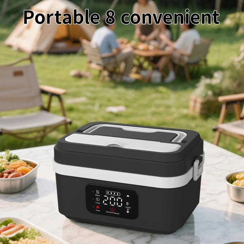 Portable Electric Lunch Box – Rechargeable Heated Food Container for Work & Travel